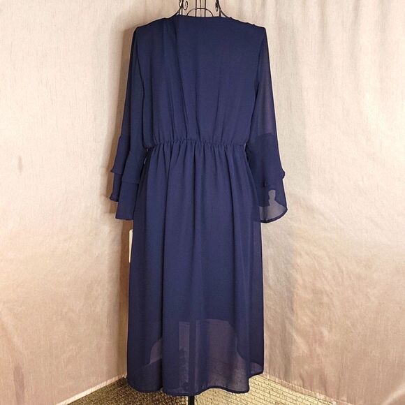 SEQUIN HEARTS Floral and‎ Embroidered and Ruffled Boho Peasant Dress Large - Picture 7 of 9